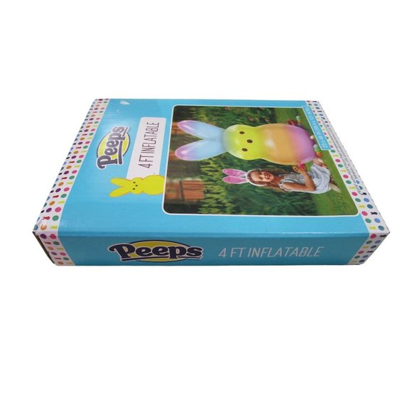 Rainbow Easter Bunny Inflatable Peep New 4ft Tall Multi Color Pastel Ombre - Picture 8 of 16